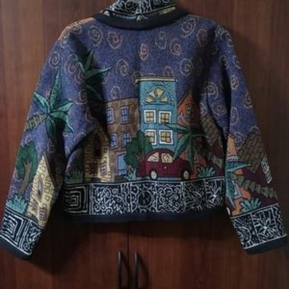 Vintage 1980’s Crop Jacket City Street Size Large - Picture 3 of 4